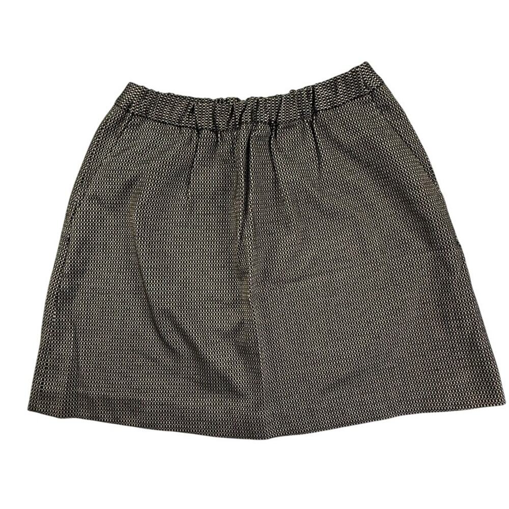Madewell Black Gold Metallic Jacquard A-Line Mini Skirt XS Pockets Lined